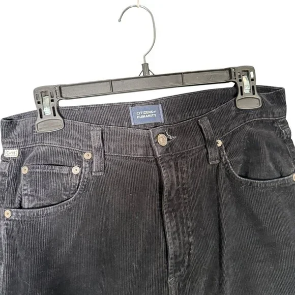 Citizens of Humanity Paloma High Rise Wide Leg Pants Black Corduroy 26 - Picture 3 of 10